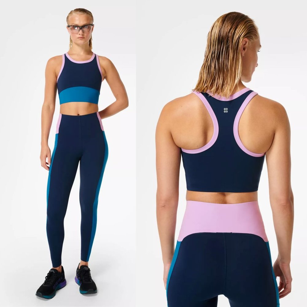 Sweaty‎ Betty Power Frame Workout Bra in Navy Women's L